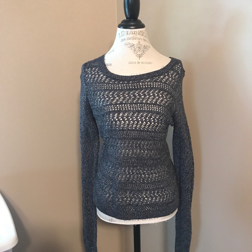 black and silver sparkle sweater